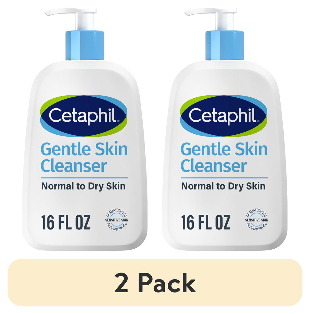 (2 pack) Cetaphil Face Wash Hydrating Gentle Skin Cleanser for Dry to Normal Sensitive Skin, 16 oz