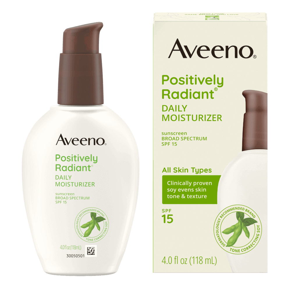 (3 pack) Aveeno Positively Radiant Daily Face Moisturizer SPF 15, Skin Care, 4 fl. oz
