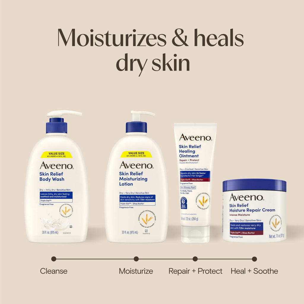 Aveeno Skin Relief Body Wash, Fragrance-Free, Value Size 33 Fl oz