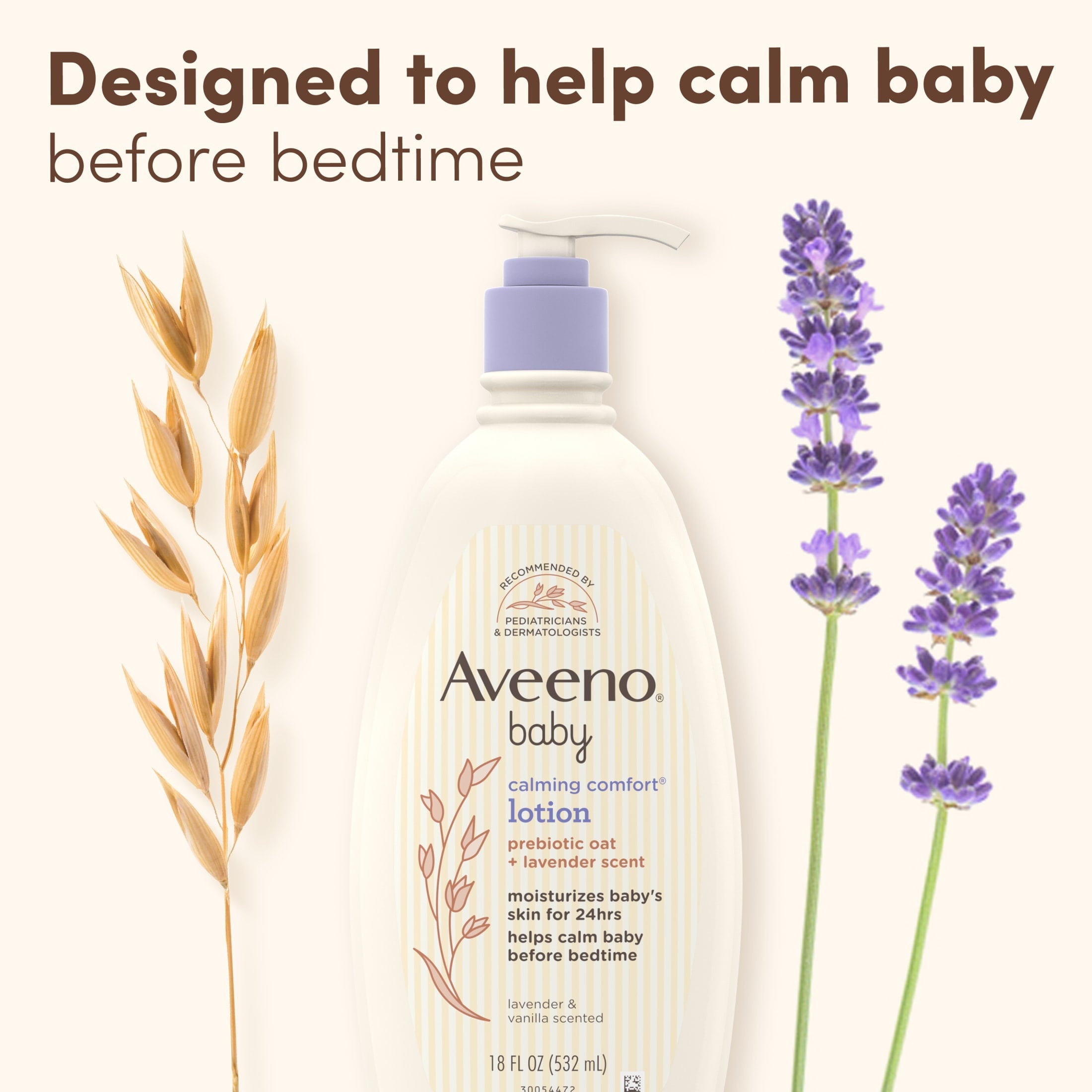 Aveeno Baby Calming Comfort Bath & Wash, Lavender & Vanilla, 12 fl. oz