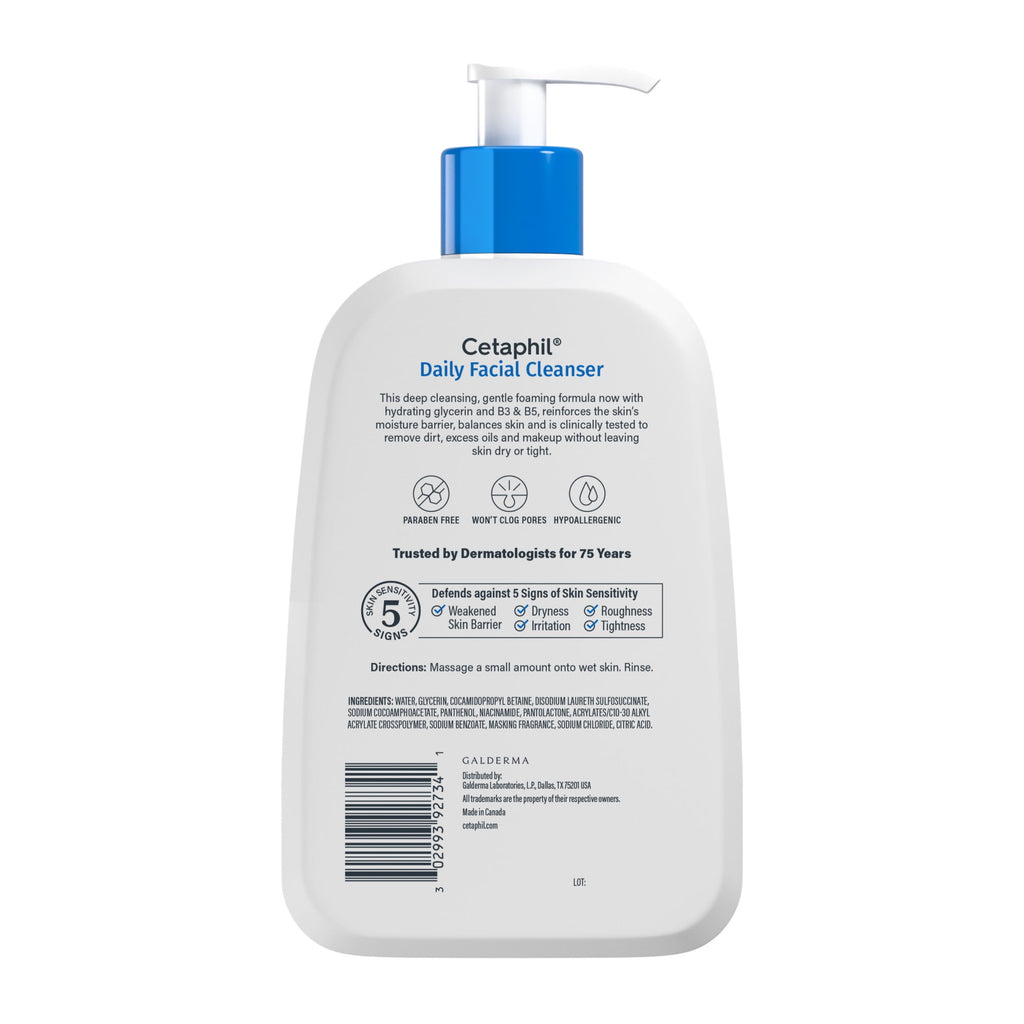 (2 pack) Cetaphil Daily Facial Cleanser Face Wash for Sensitive, Normal to Oily Skin, 16 oz