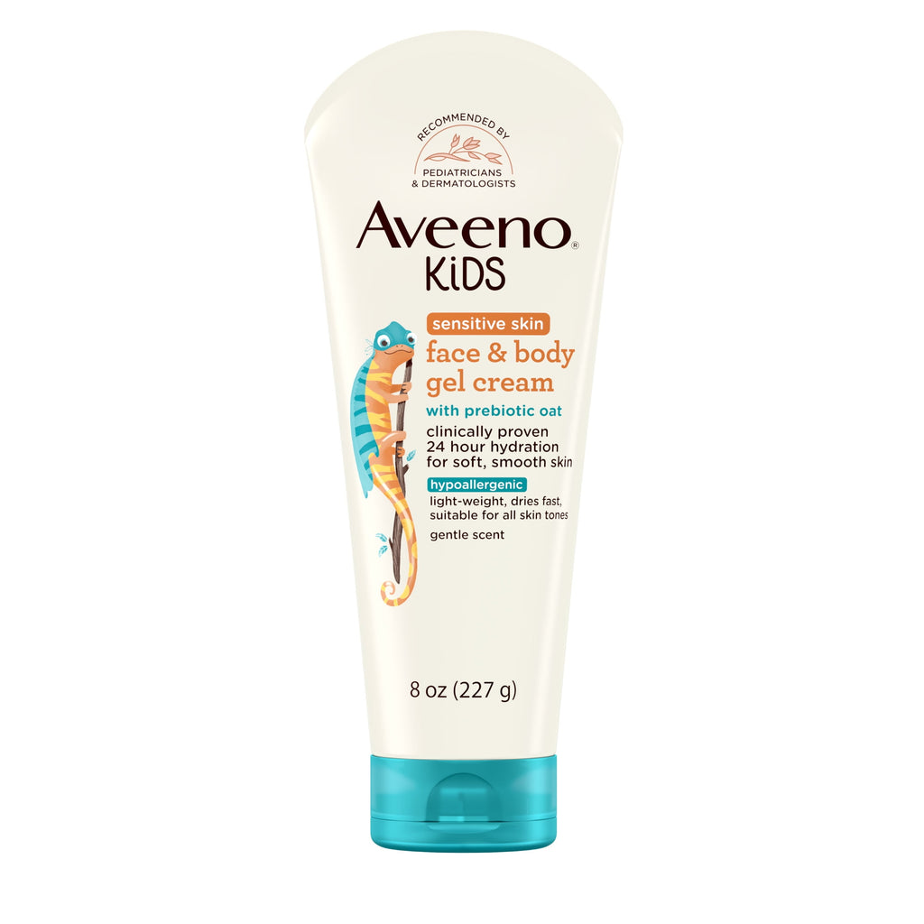 Aveeno Kids Face and Body Gel Cream Lotion for Sensitive Skin, 8 oz