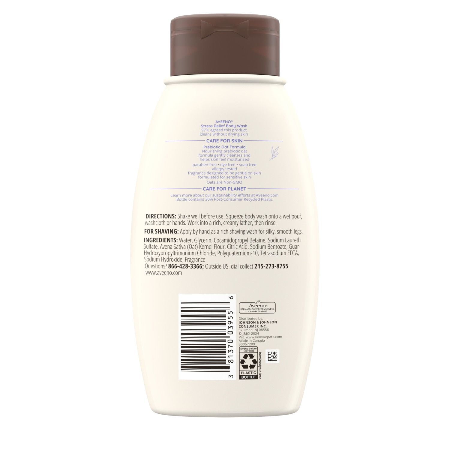AVEENO Active Naturals Body Wash, Stress Relief 12 oz