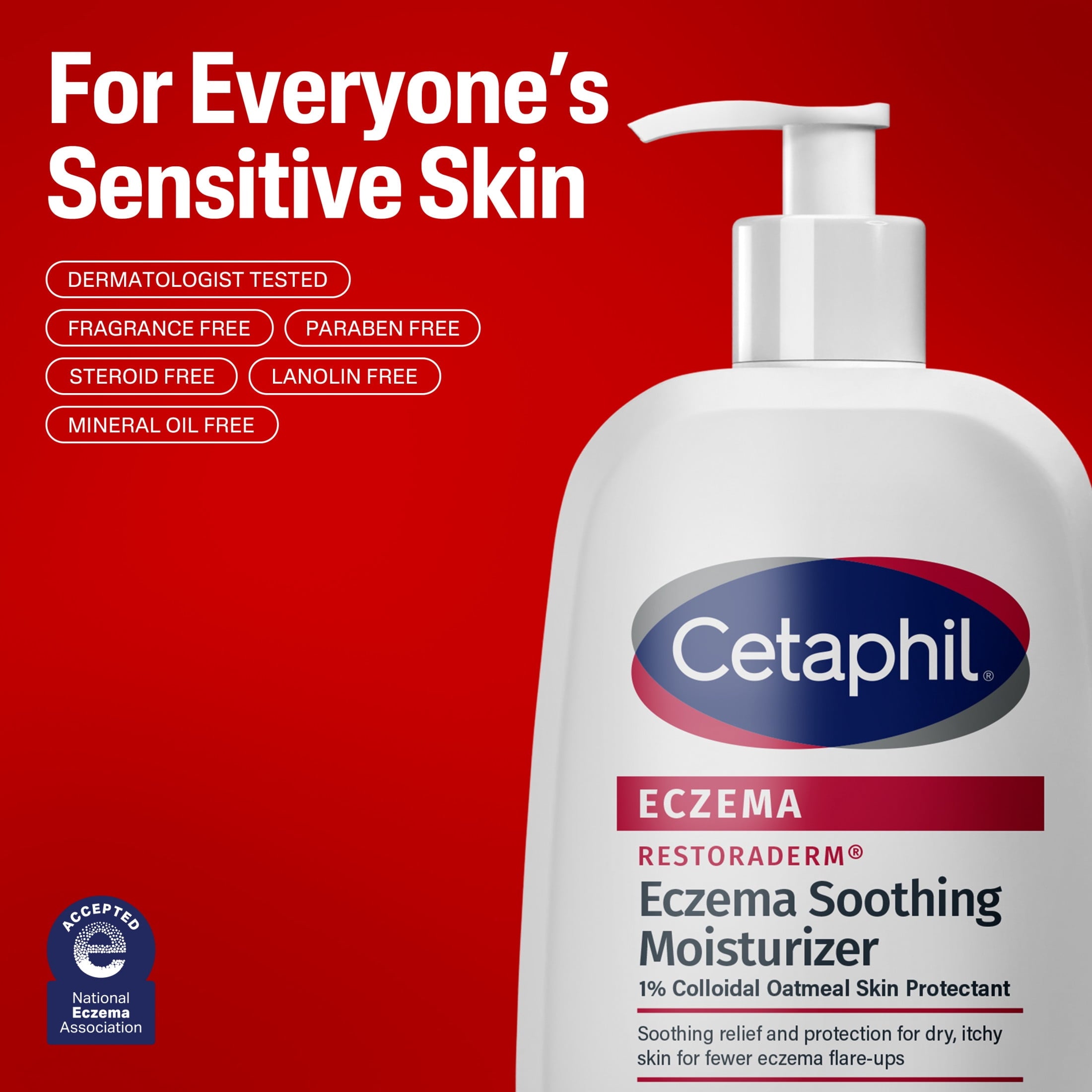 Cetaphil Eczema Restoraderm Soothing Moisturizer for Dry Itchy Skin, Unscented, 16 fl oz