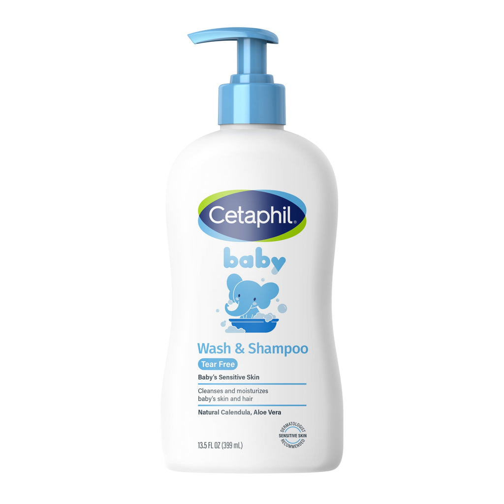 (2 pack) Cetaphil Baby Moisturizing Shampoo and Body Wash with Aloe Vera&nbsp;and Natural Calendula, 13.5 fl oz
