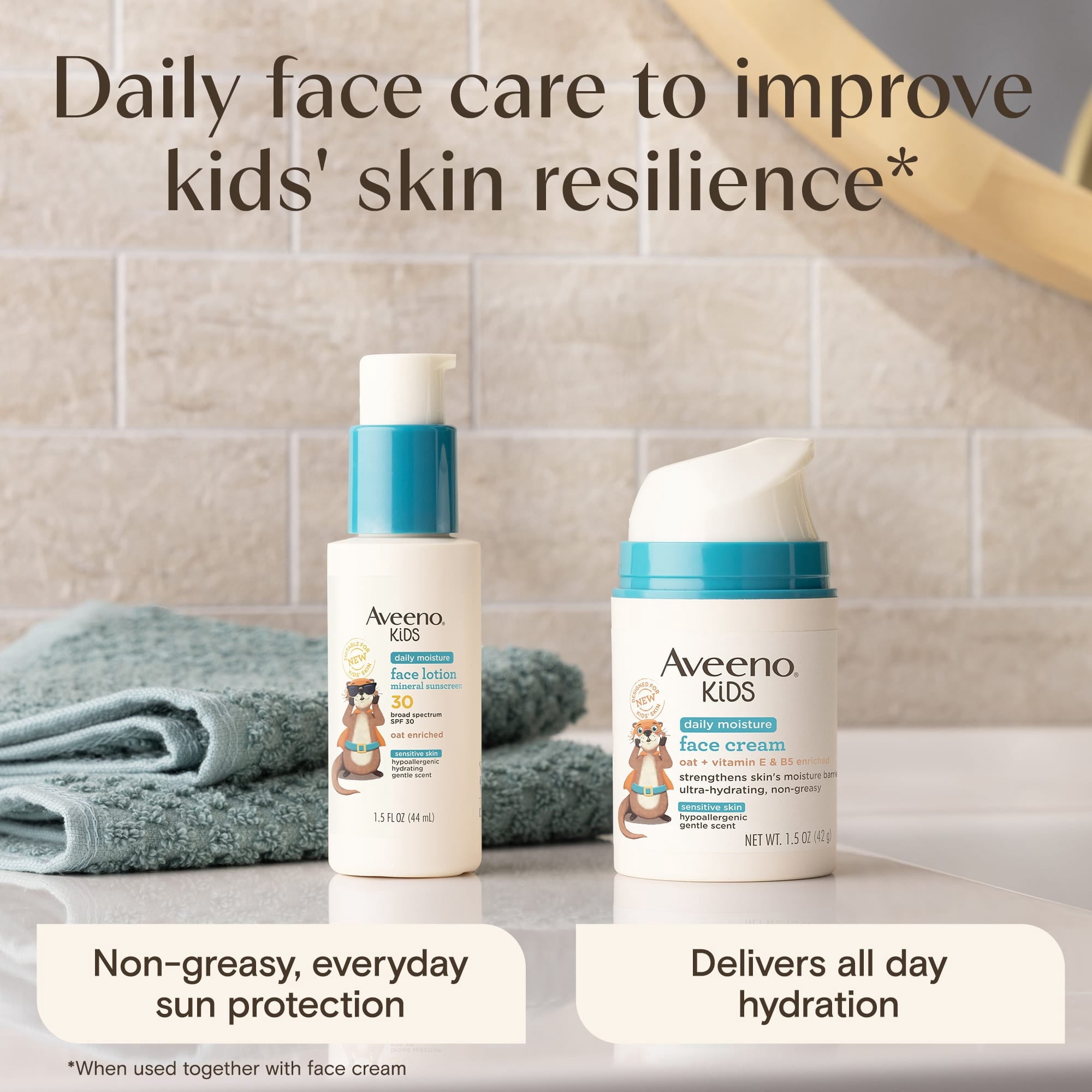 Aveeno Kids Daily Moisture Face Cream for Sensitive Skin, 1.5 oz