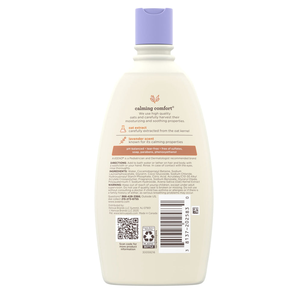 Aveeno Baby Calming Comfort Bath & Wash, Lavender & Vanilla, 12 fl. oz