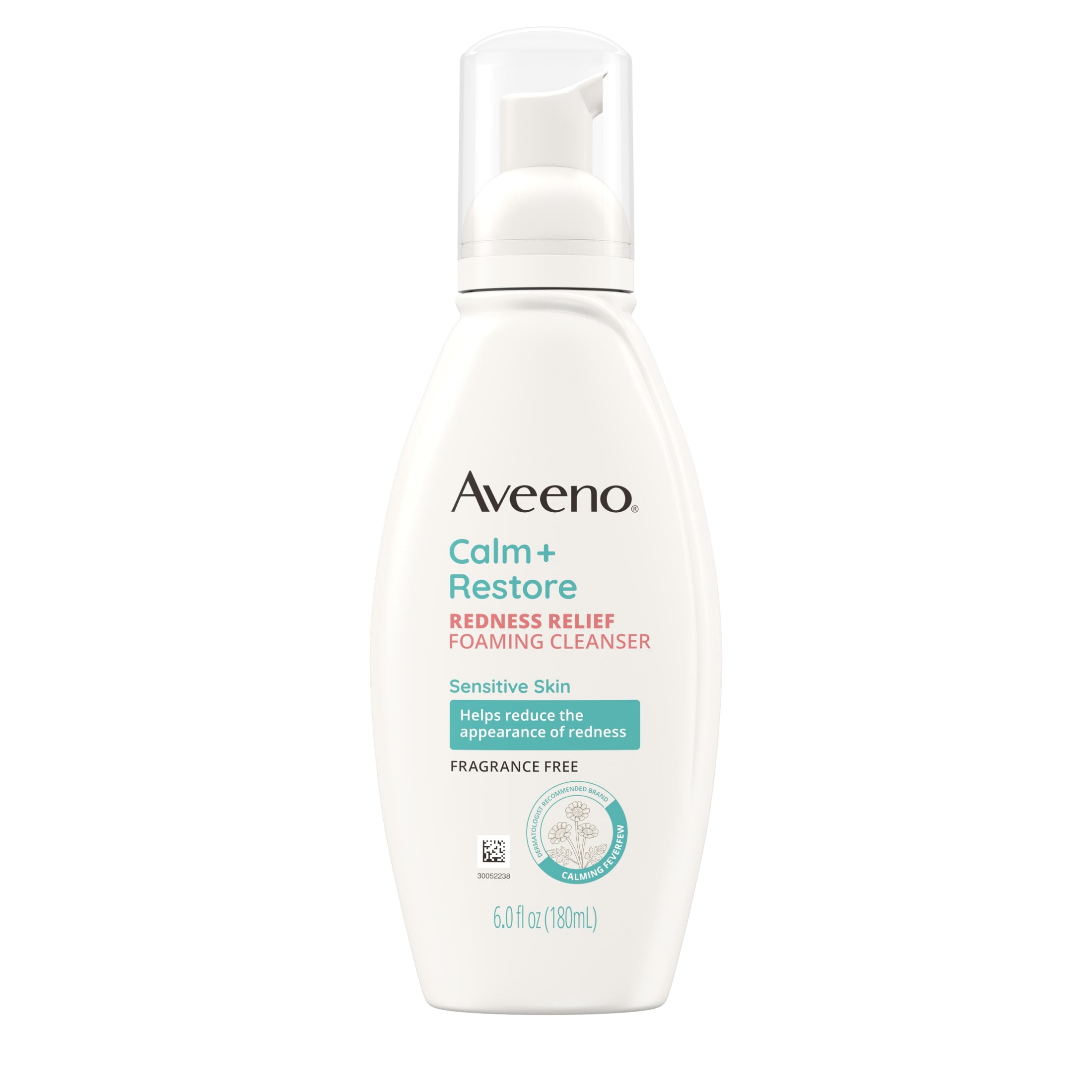Aveeno Calm + Restore Redness Relief Face Wash, Foaming Facial Cleanser, 6 oz