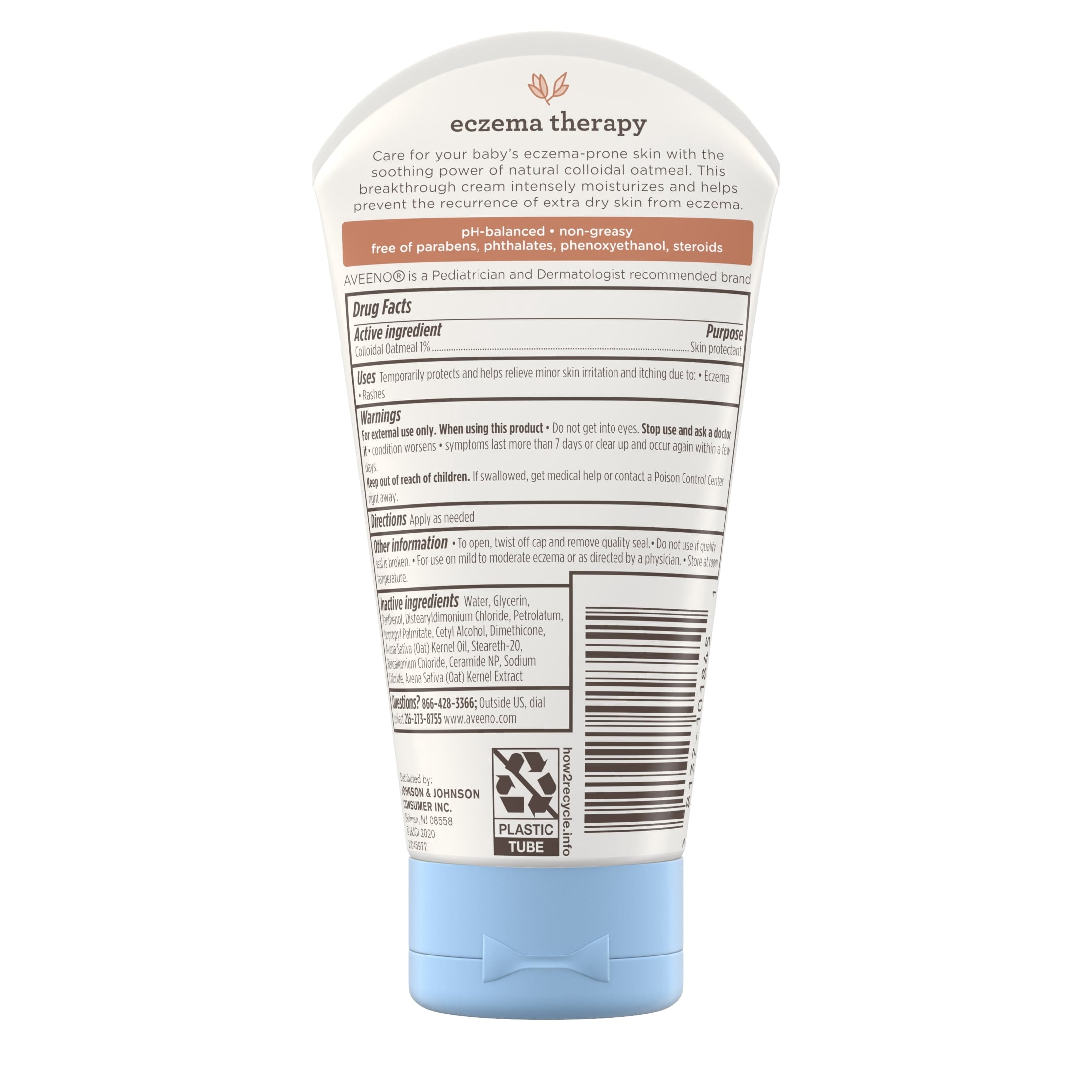 Aveeno Baby Eczema Therapy Moisturizing Cream Body Lotion with Oatmeal, 5 oz