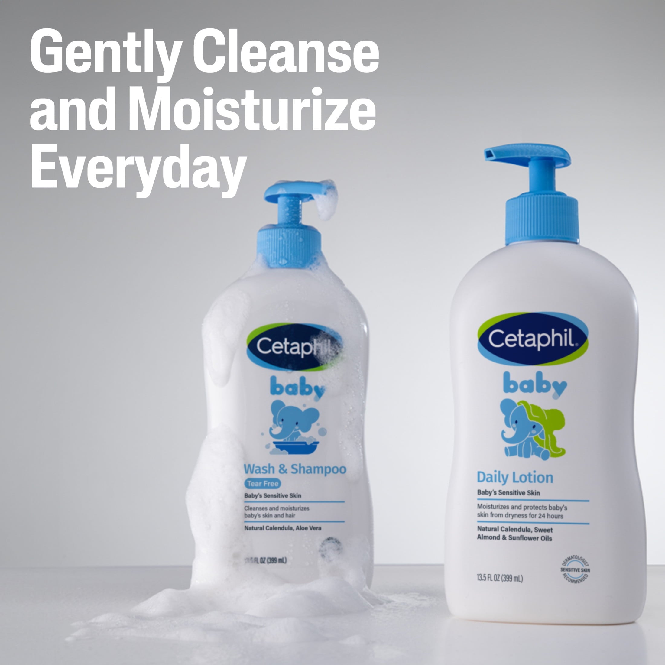 (3 pack) Cetaphil Baby Moisturizing Shampoo and Body Wash with Aloe Vera&nbsp;and Natural Calendula, 13.5 fl oz