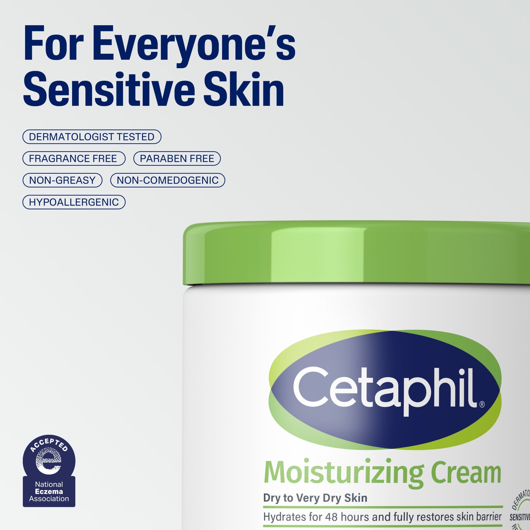 Cetaphil Travel Size Moisturizing Cream for Very Dry to Dry Skin, Unscented, 3 oz