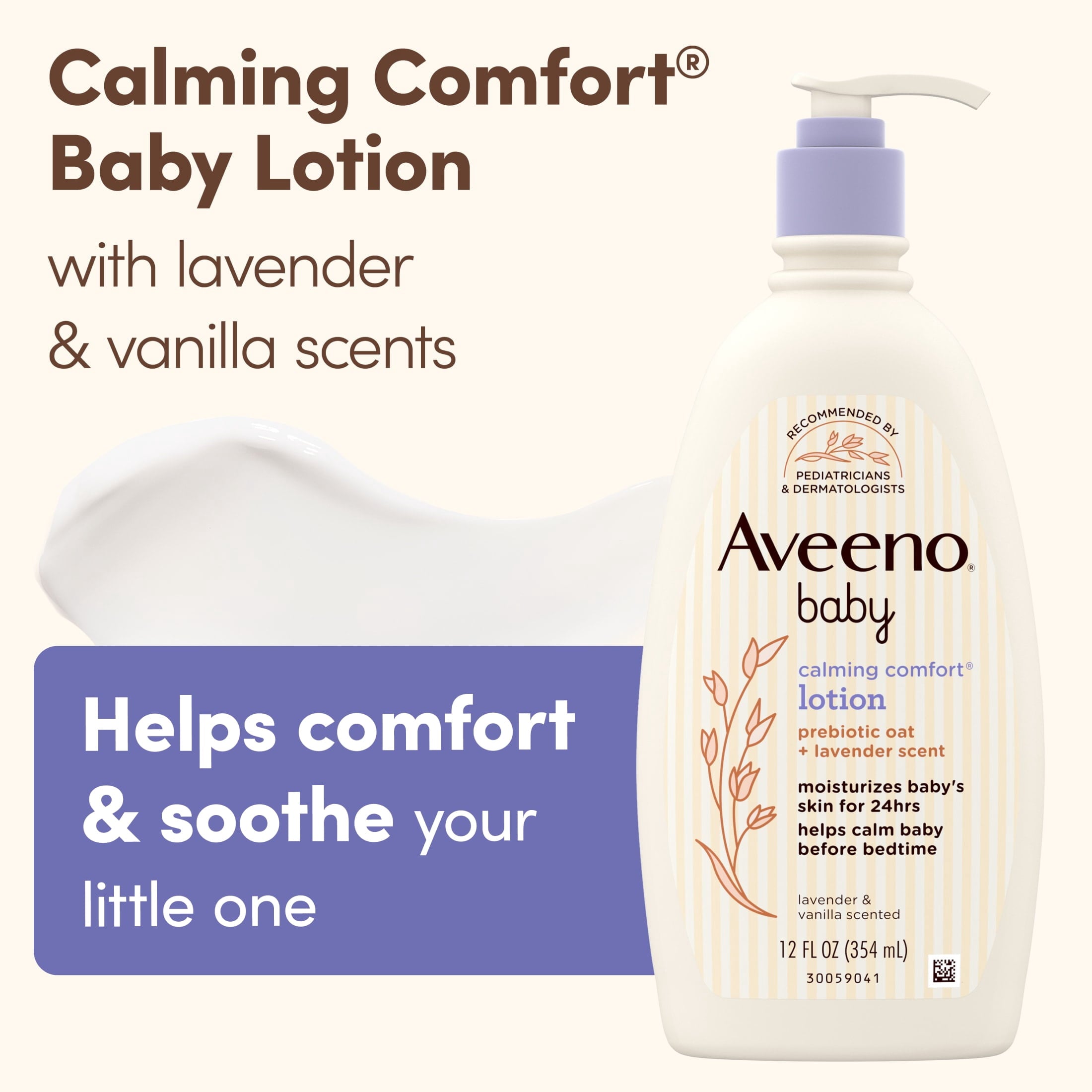 (2 pack) Aveeno Baby Calming Comfort Moisturizing Bedtime Lotion, 12 fl. oz