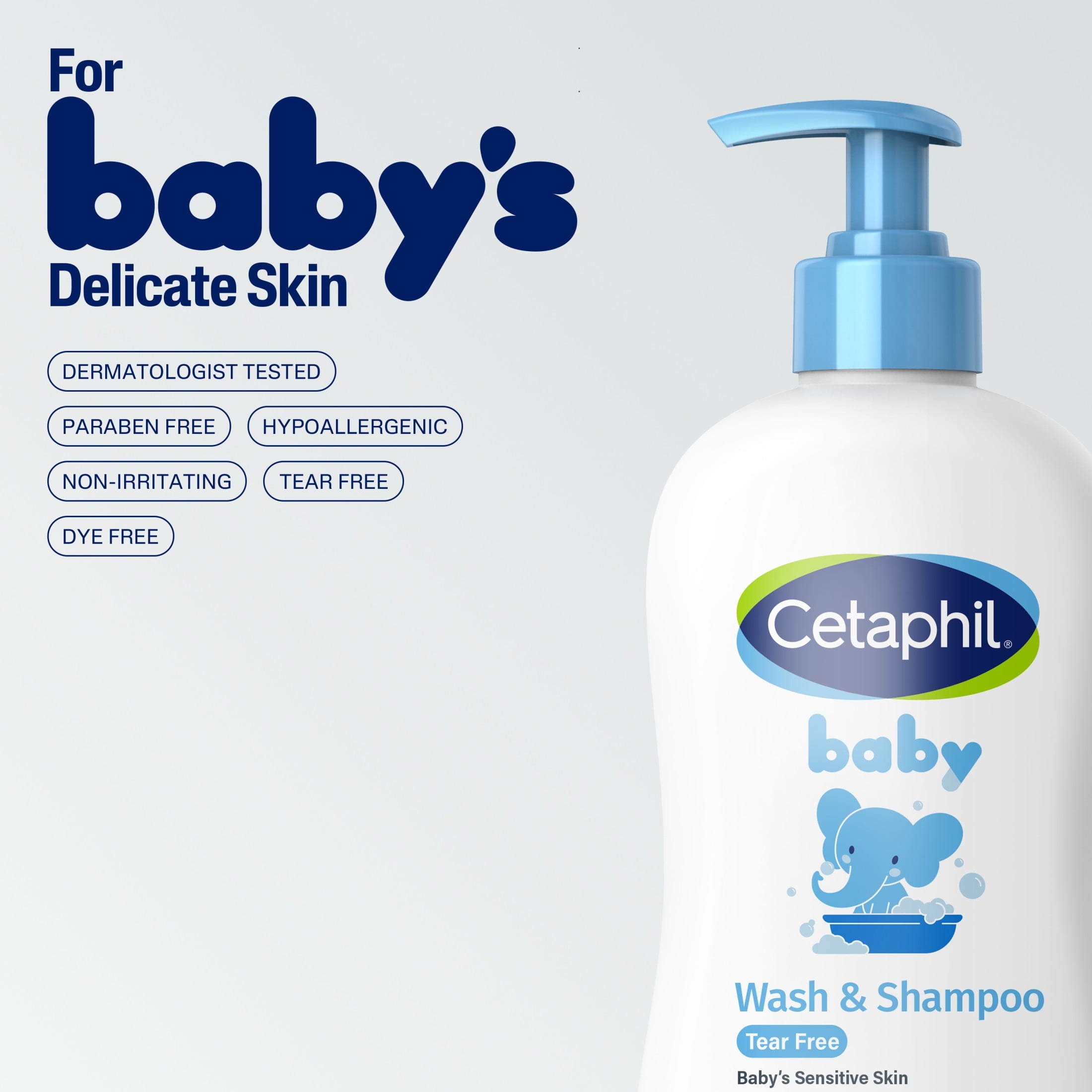 (3 pack) Cetaphil Baby Moisturizing Shampoo and Body Wash with Aloe Vera&nbsp;and Natural Calendula, 13.5 fl oz