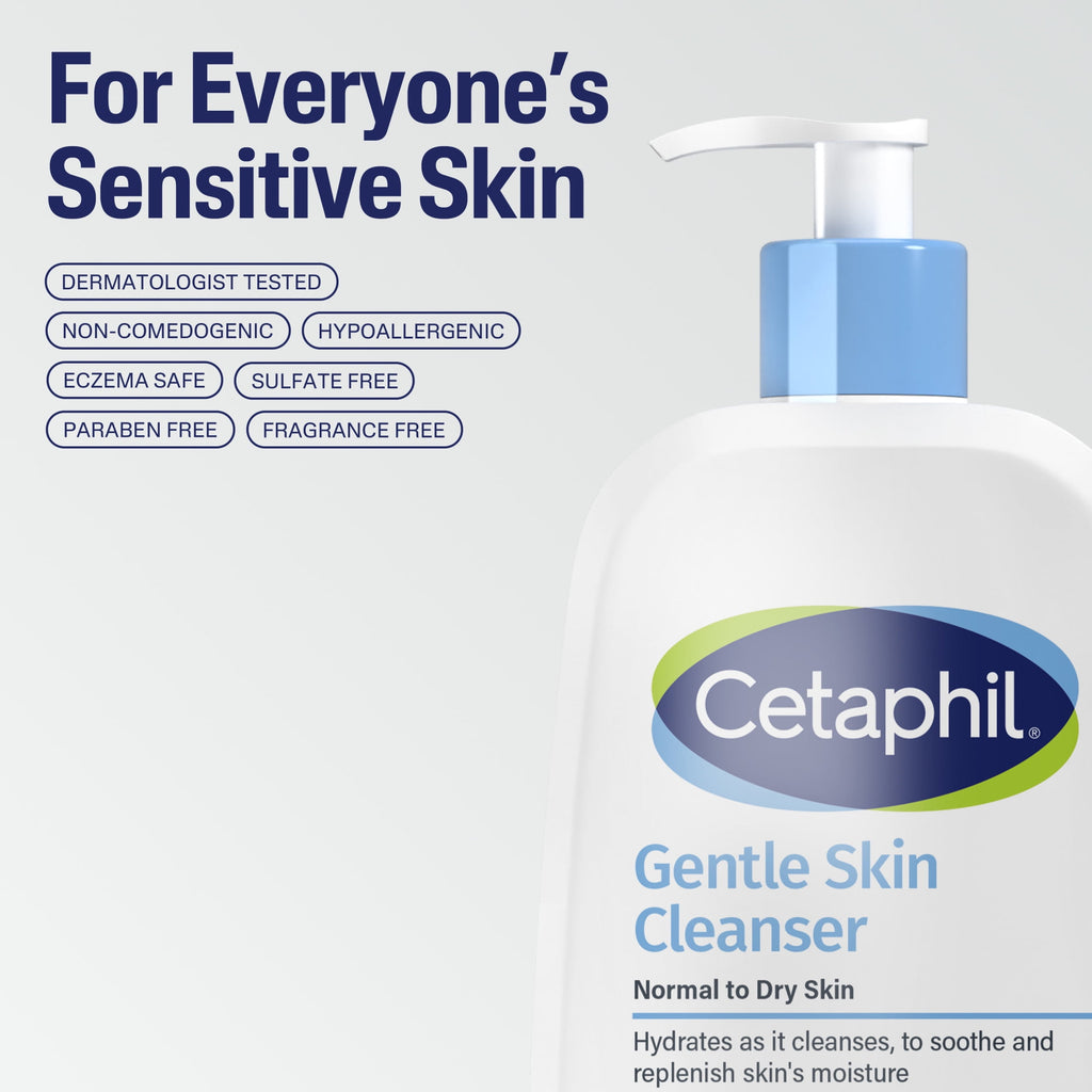 (2 pack) Cetaphil Face Wash Hydrating Gentle Skin Cleanser for Dry to Normal Sensitive Skin, 16 oz