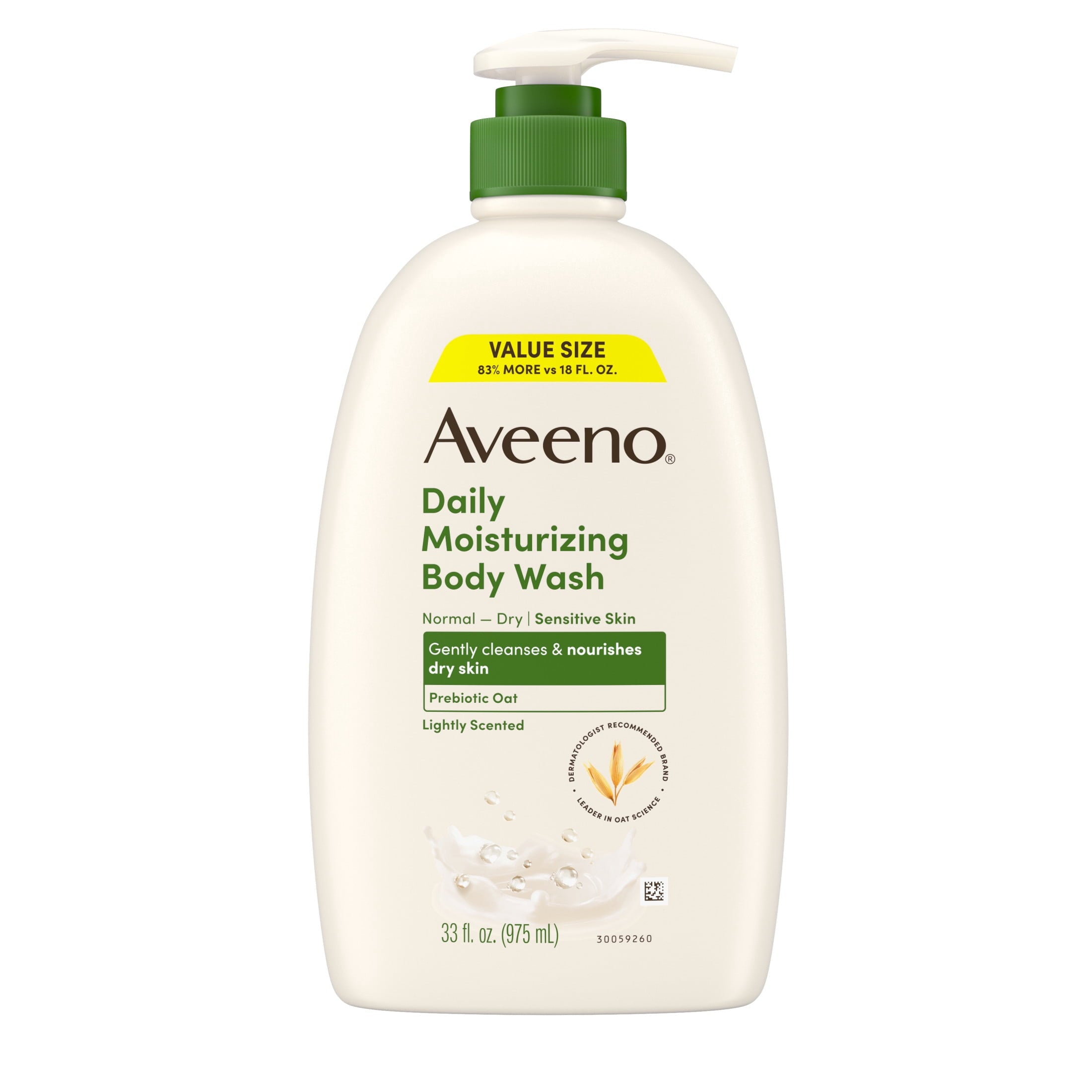 Aveeno Daily Moisturizing Body Wash, Value Size 33 Fl oz