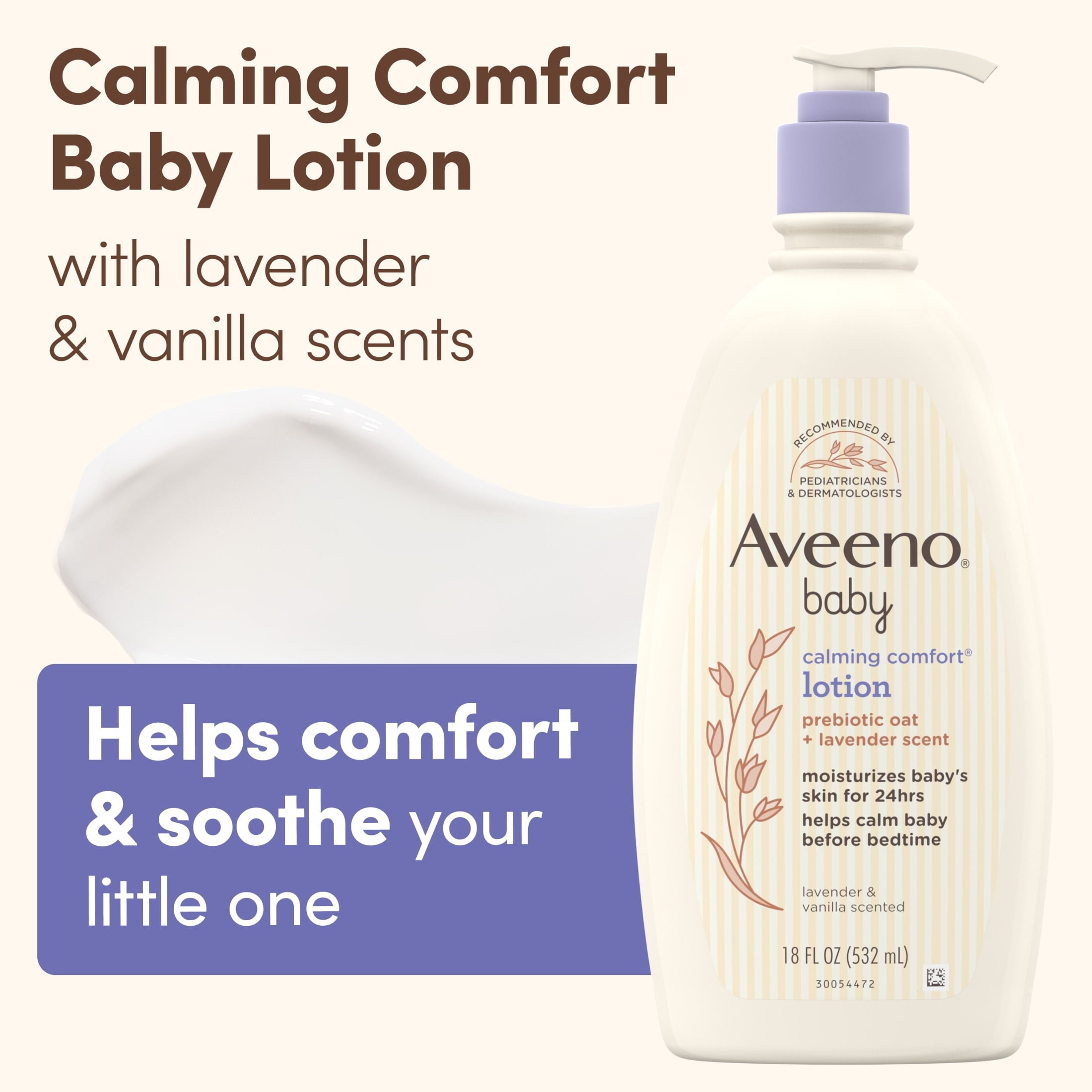 Aveeno Baby Calming Comfort Moisturizing Bedtime Body Lotion for Baby and Toddler, 18 fl oz