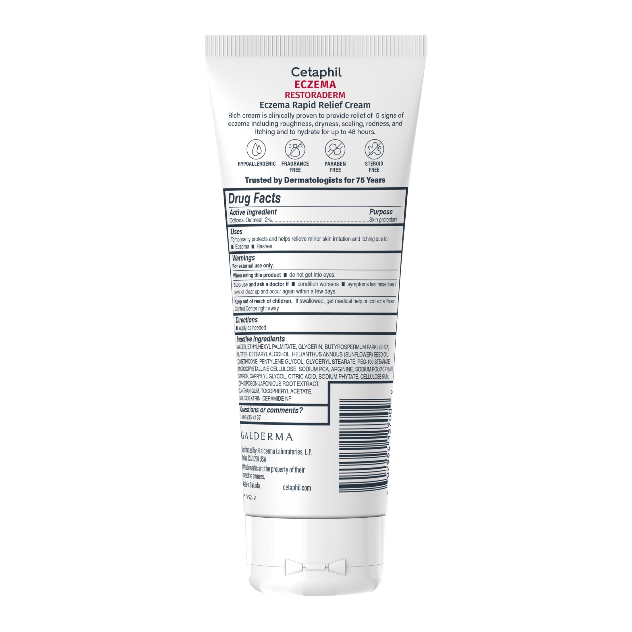 (3 pack) Cetaphil Restoraderm Rapid Relief Cream for Eczema Prone Skin, Unscented, 8 fl oz