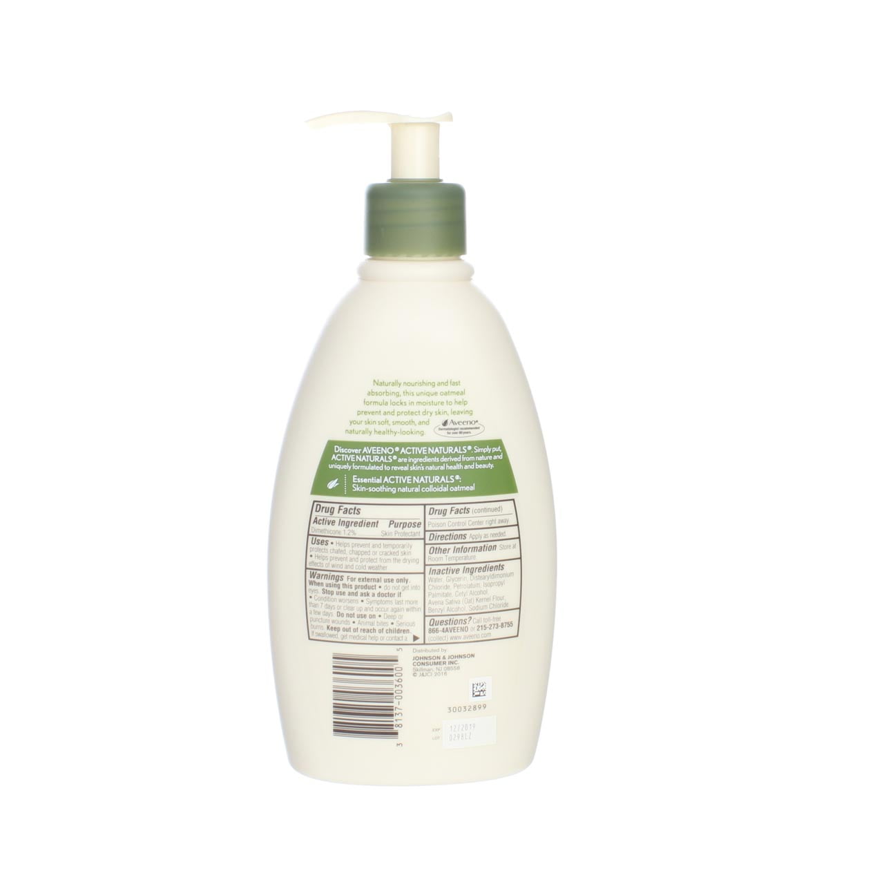 AVEENO Active Naturals Daily Moisturizing Lotion, Fragrance Free 12 oz (Pack of 3)