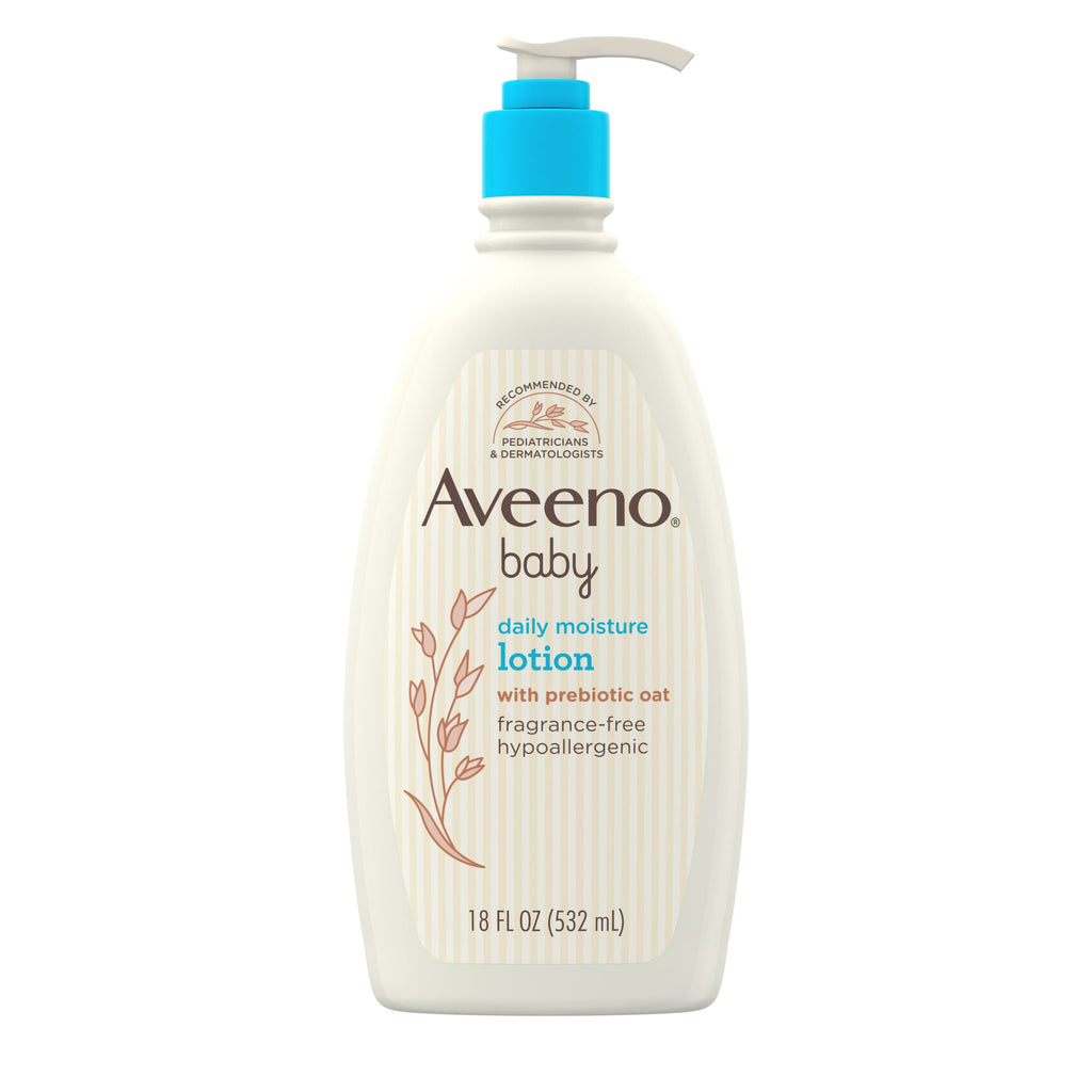 Aveeno Baby Daily Moisture Body Lotion, Sensitive Skin, Prebiotic Oatmeal, 18 fl. oz