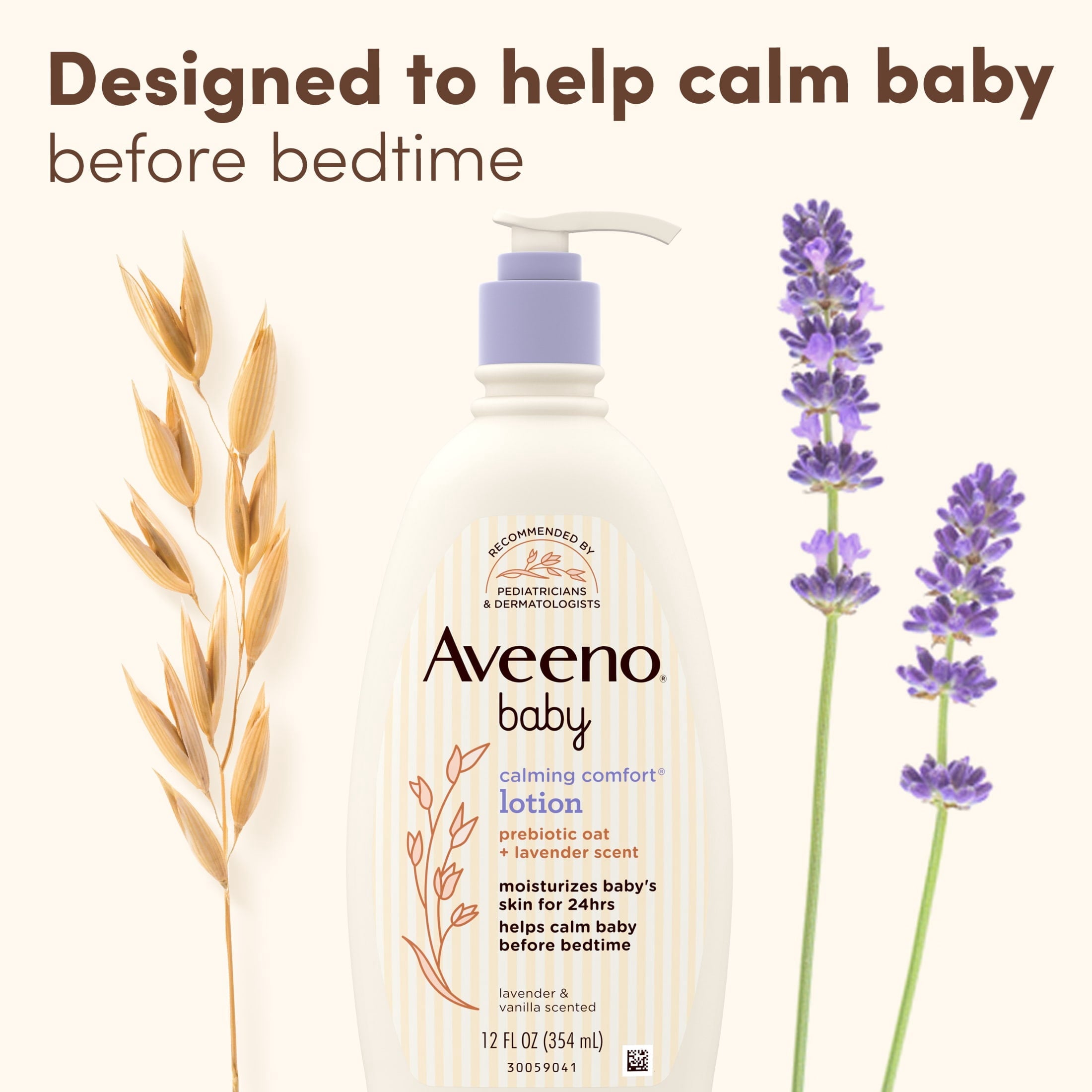 (2 pack) Aveeno Baby Calming Comfort Moisturizing Bedtime Lotion, 12 fl. oz