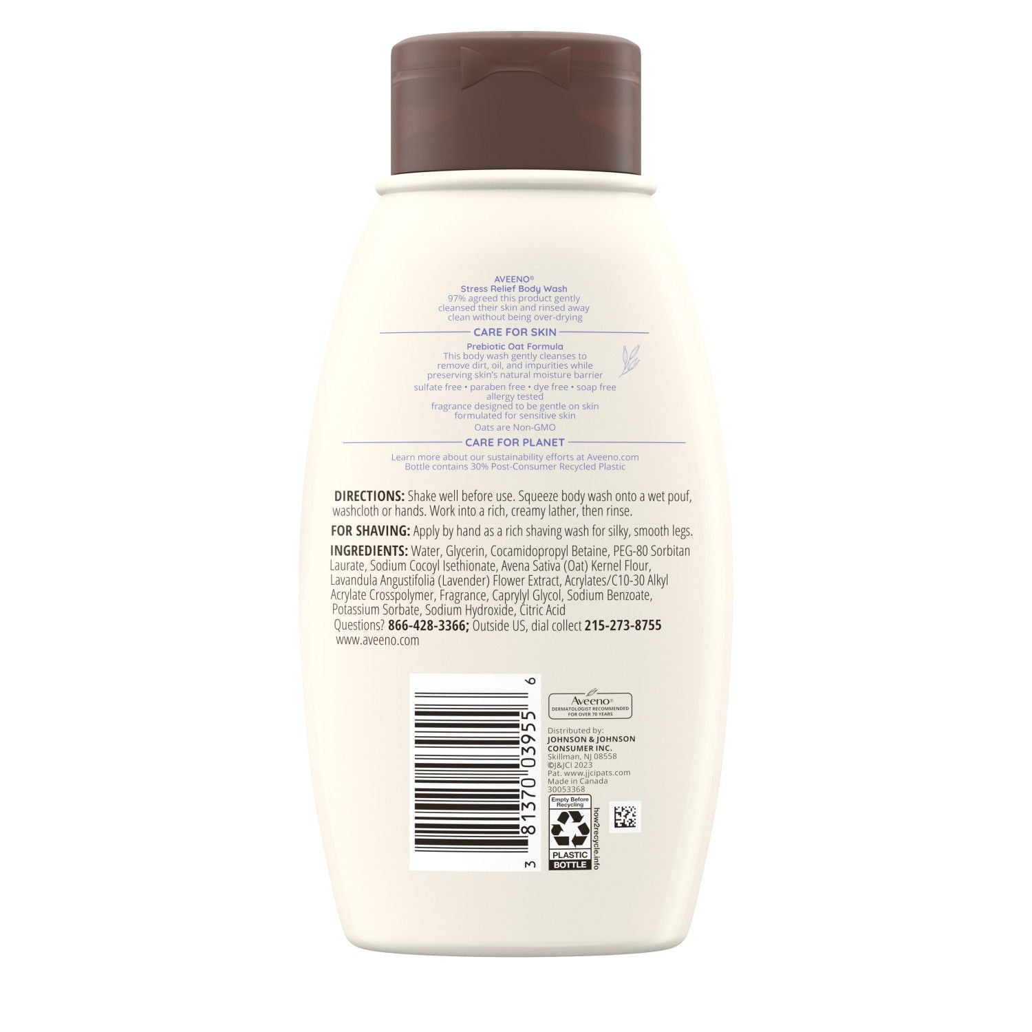 AVEENO Active Naturals Body Wash, Stress Relief 12 oz