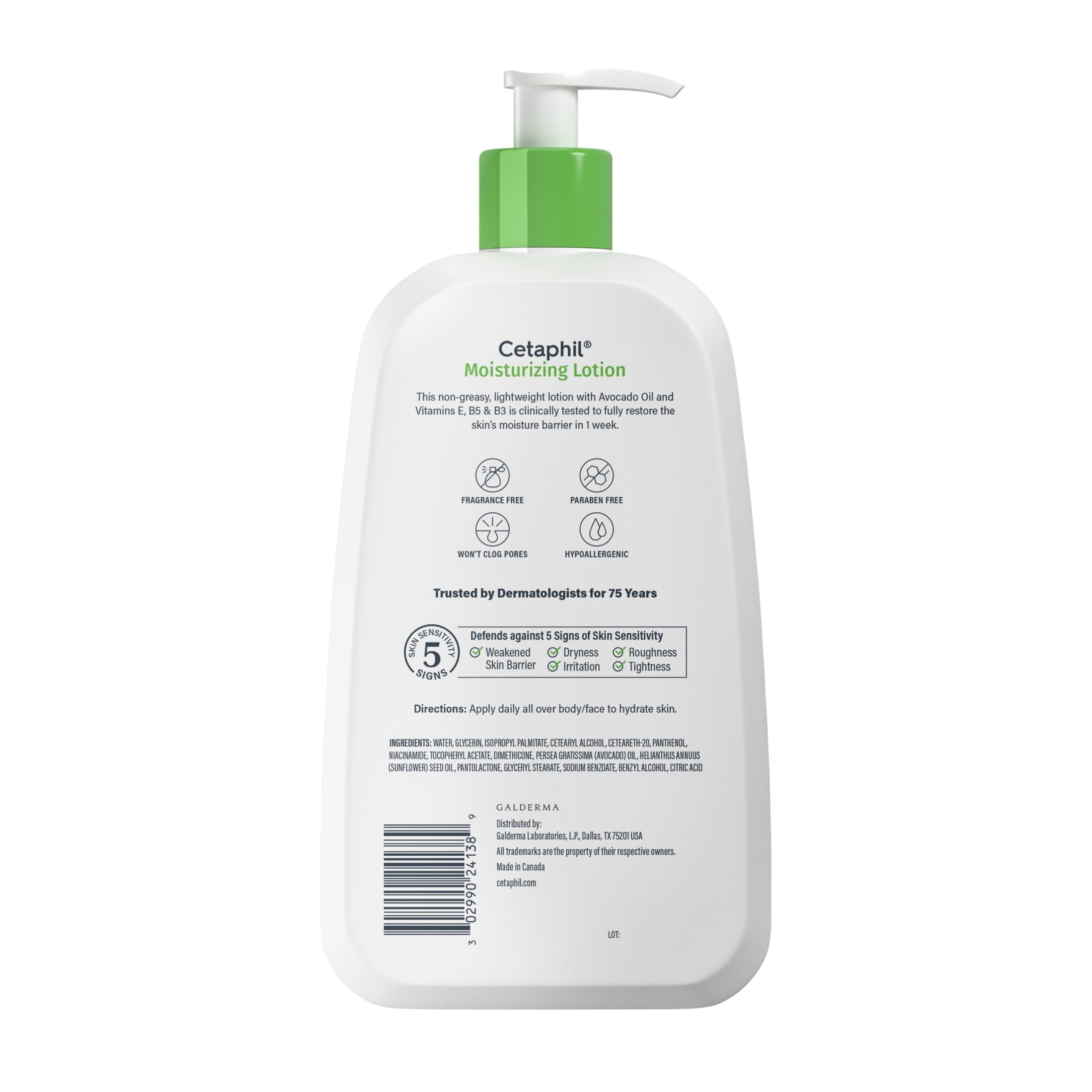 Cetaphil Moisturizing Lotion for Normal to Dry Skin, Hydrating Fragrance Free, 20 fl oz